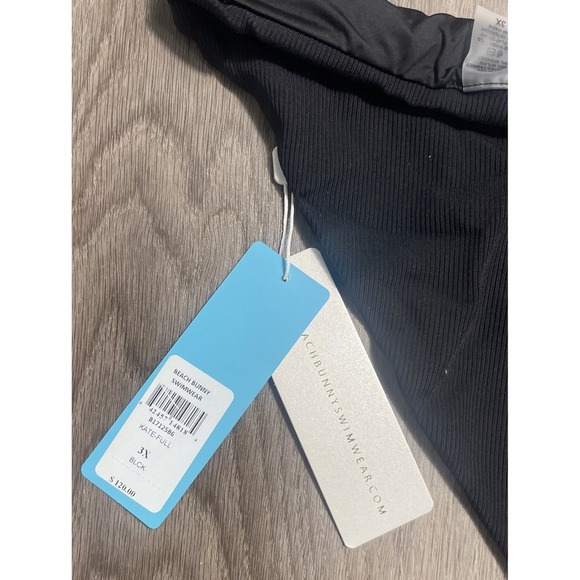 Beach Bunny Kennedy Push Up Bikini Top & Kate Full Bottoms Size 3X NWT Black Rib - Picture 9 of 11